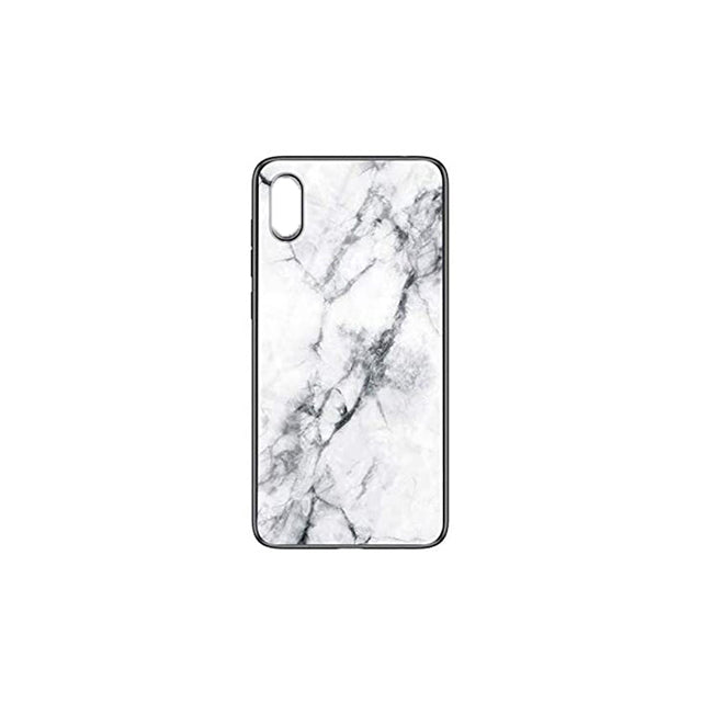 iPhone X/Xs Glass Marble Phone Case - White