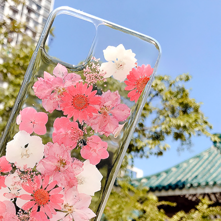 iPhone X/Xs Dry Flower Phone Case - Pink