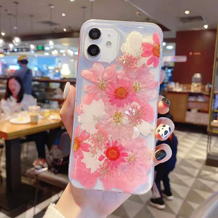 iPhone 12/12 Pro Dry Flower Phone Case - Pink