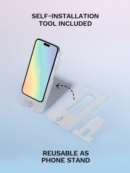 CORECOLOUR--Anti Blue Light Tempered Glass Screen Protector with Phone Stand Installation Tool