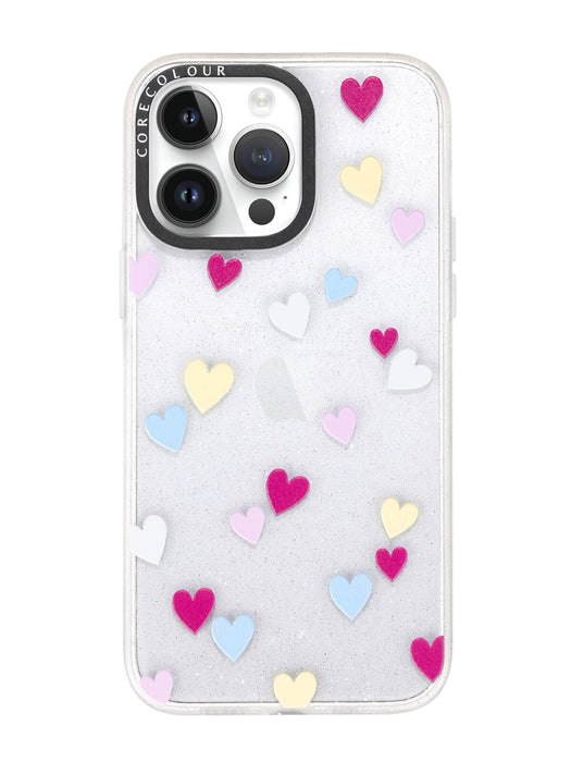 CORECOLOUR iPhone 13 Pro Case The Glimmer Flying Hearts
