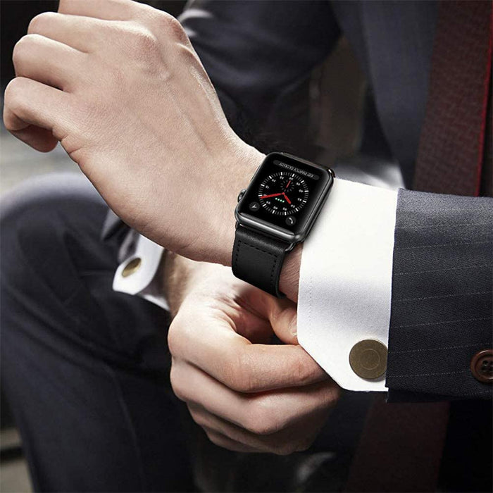 Apple Watch Strap-Synthetic Leather - Black