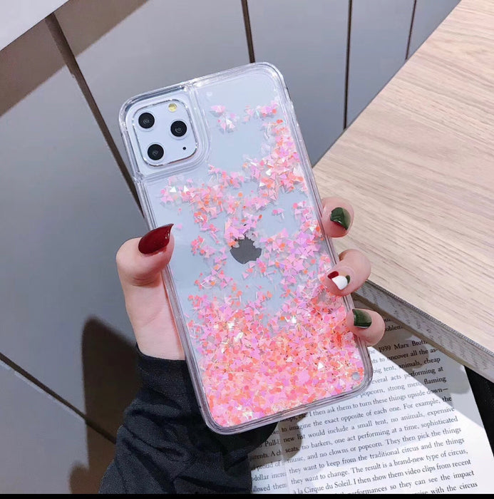 iPhone 12 Pro Max Liquid Sand Phone Case - Pink