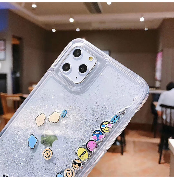 iPhone 13 Pro Max Liquid Sand Phone Case - Emoji