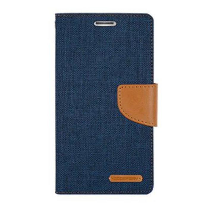 iPhone 13 mini Canvas Diary Phone Case Cover - Navy