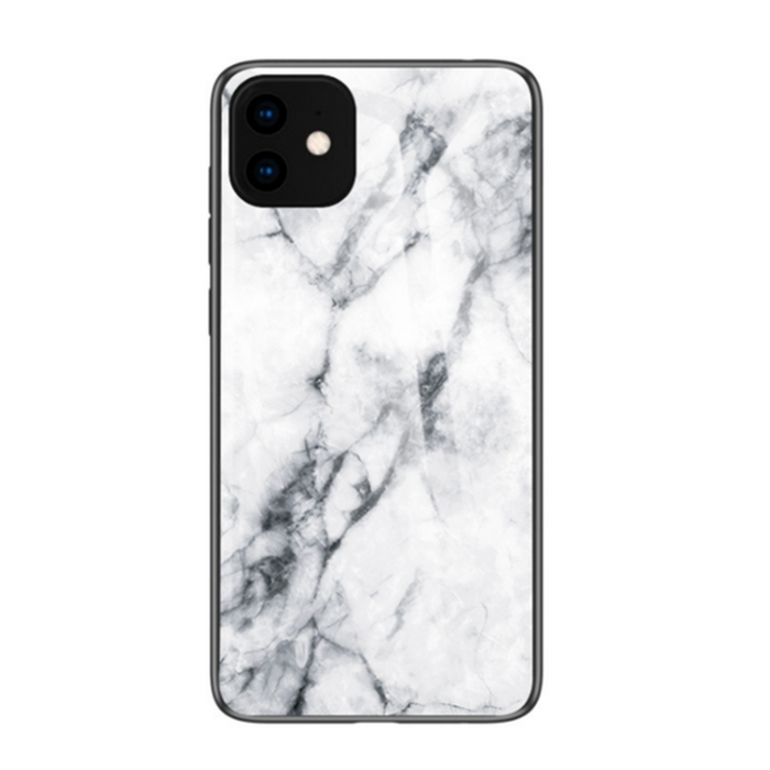 iPhone 11 Pro Glass Marble Phone Case - White