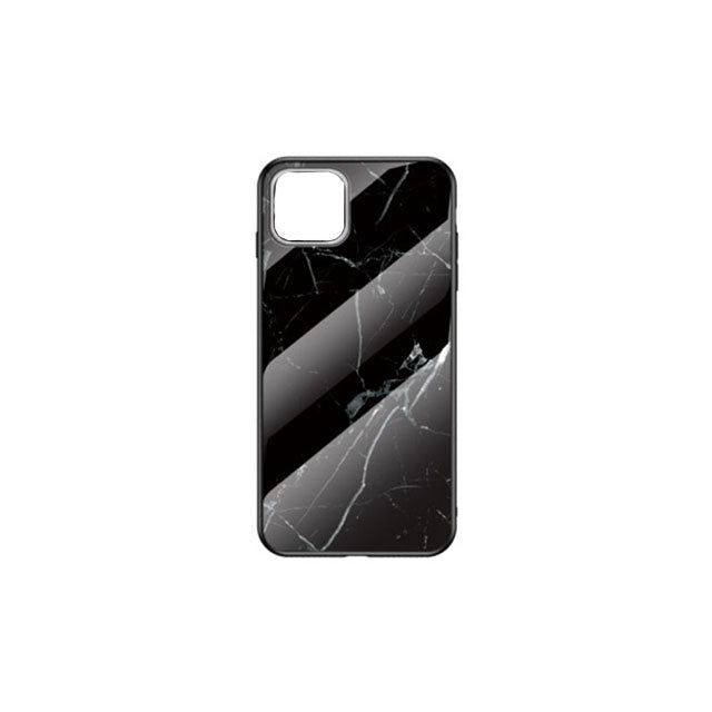 iPhone 12/12 Pro Glass Marble Phone Case - Black