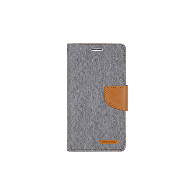 iPhone XR Canvas Diary Phone Case Cover - Grey