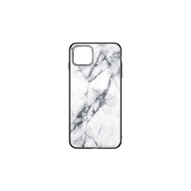 iPhone 11 Glass Marble Phone Case - White
