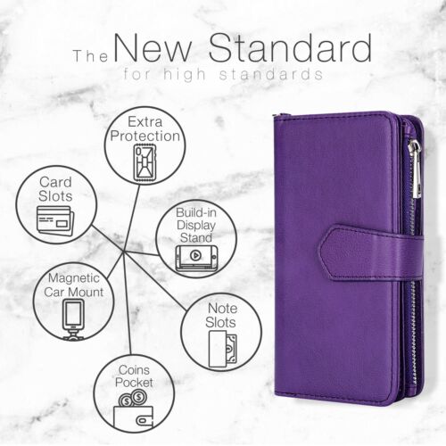 iPhone 12/12 Pro Katu Wallet Phone Case Cover - Purple