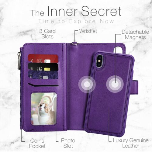 iPhone 12/12 Pro Katu Wallet Phone Case Cover - Purple